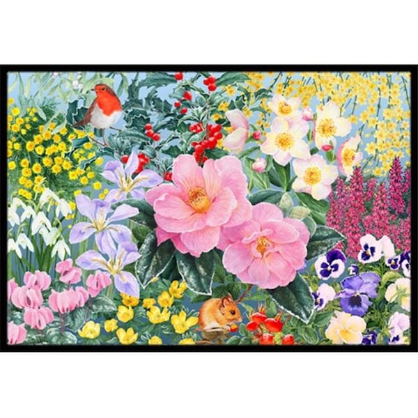 Carolines Treasures SASE0956JMAT Winter Floral by Anne Searle Indoor or Outdoor Mat; 24 x 36 SASE0956JMAT - main